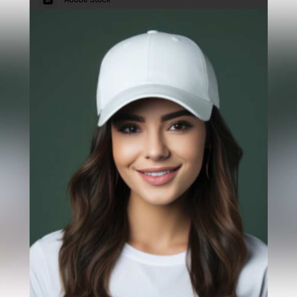 White denim baseball adjustable hat